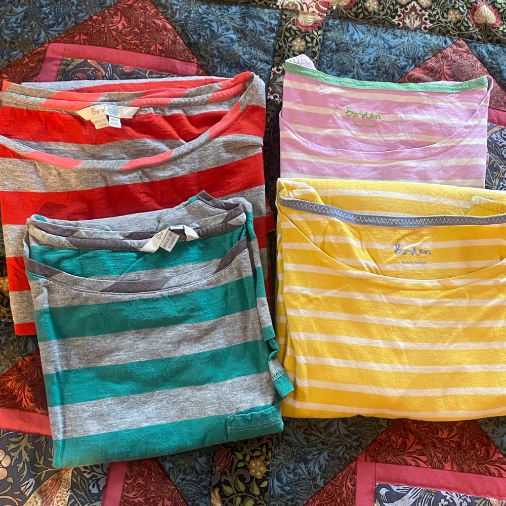 Lot of Boden Colorblock Breton Striped Bretons (4), size 8